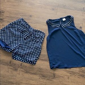 Lauren Conrad Disney tank polka dot shorts w bow